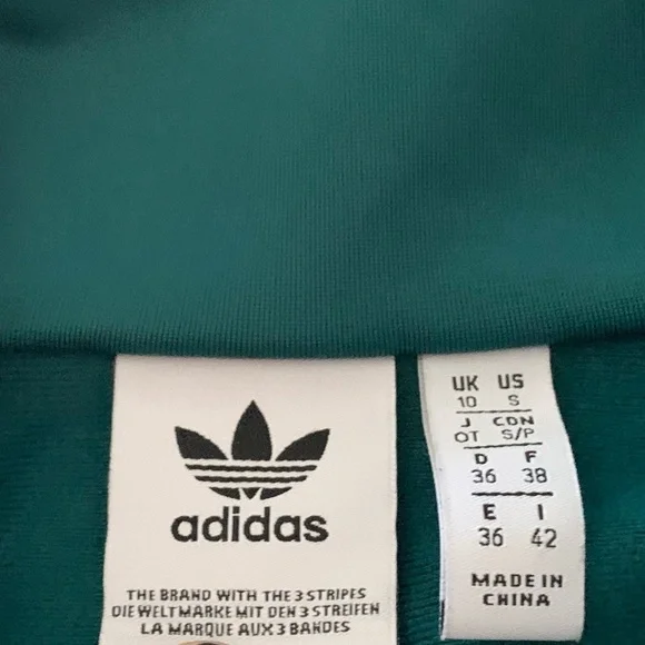 Adidas Green 3 Stripe Zip Front Track Jacket - Picture 3 of 9